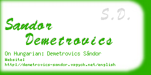 sandor demetrovics business card