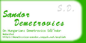 sandor demetrovics business card